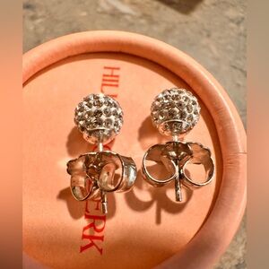 Like new Hillberg and berk 8mm white sparkle ball earrings
